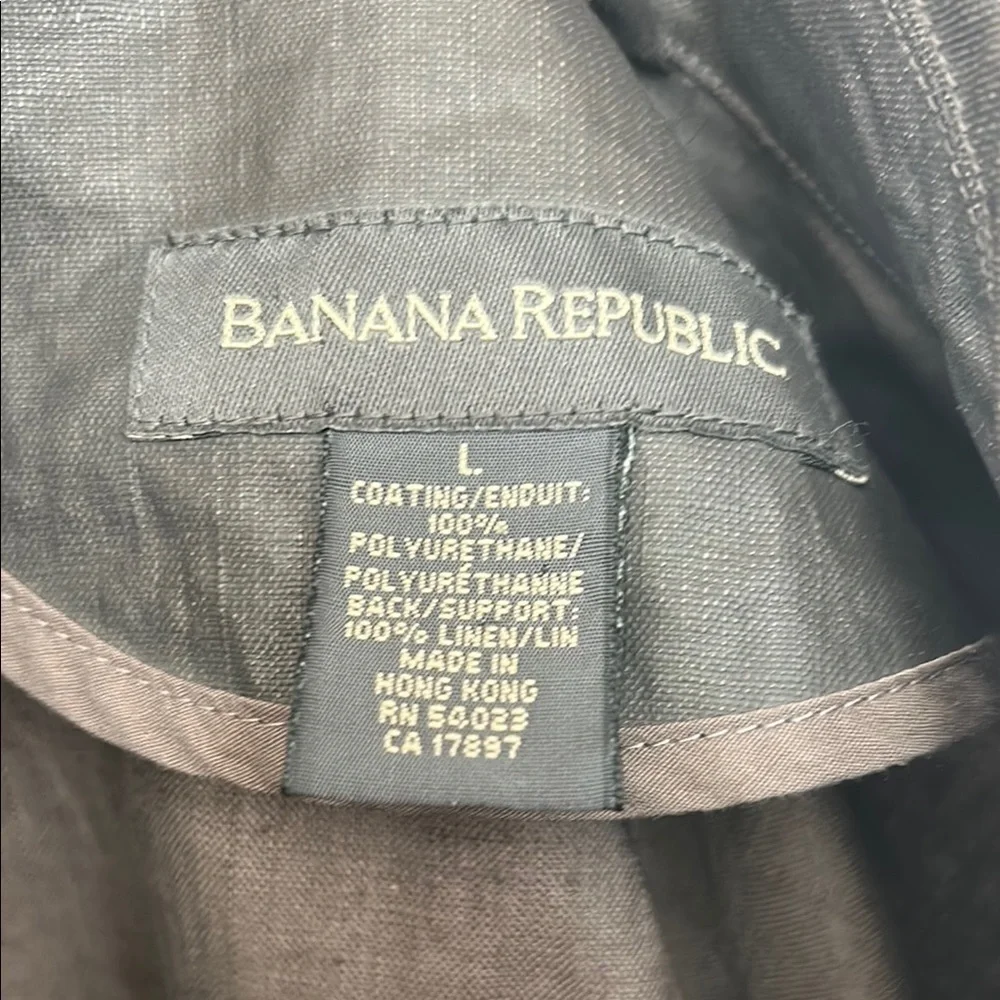 Banana Republic Men's Black Jacket Waterproof Polyurethane outside… Linen Lining